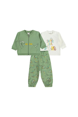 Civil Baby Dıno Nakışlı Hırkalı 6-18 Ay Takım - Haki