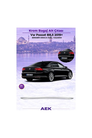 Volkswagen Passat B8,5 2019+ Araca Özel Krom Bagaj Alt Çıtası A+