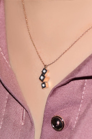 Asimetrik Tasarım Kare Elmas Kolye Ucu 3’Lü Kolye  Tria