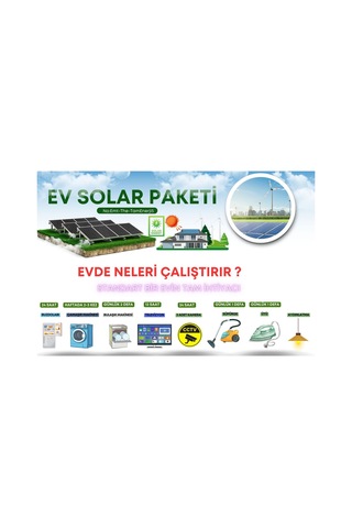 Güneş Enerjili Villa Paketi Lifepo4 Akülü Sistem Bahçe Yayla Karavan Villa