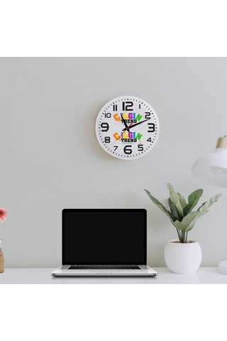 Firmaya Özel Logolu Cam Duvar Saati Ahşap