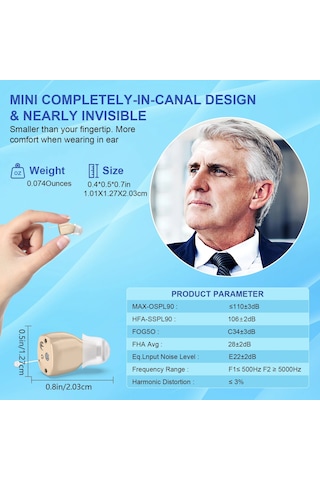 Mini Kulak İçi İşitme Amplifikatörleri Görünmez İşitme Cihazları Şarj Amerika Birleşik Devletleri