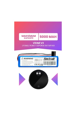 Viomi V3 Uyumlu Batarya Yüksek Kapasite 5000mah Pil Robot Süpür