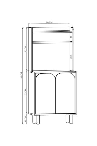 Parma 2 Kapaklı Mutfak Dolap, Kahve Köşesi, Çok Amaçlı Dolap Beyaz
