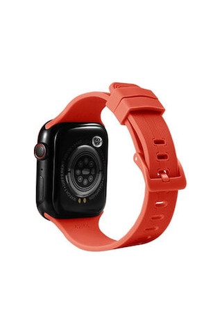 Apple Watch Uyumlu 7 45mm Krd-23 Silikon Kordon - Turuncu