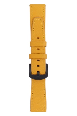 Fro Lw38-43 20 Mm Hakiki Deri Safiano Sarı Kordon Siyah Toka