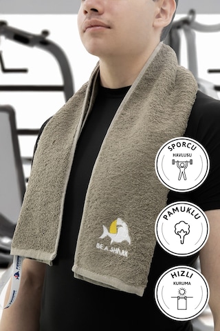 Sporcu Antrenman Havlusu Gym Fitness Plates Boks Tenis Spor Havlu Haki
