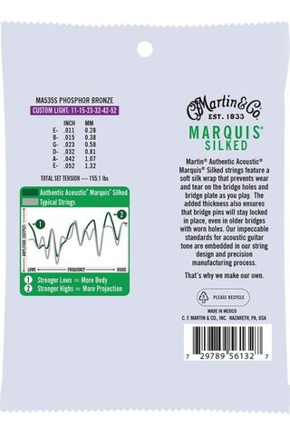 Martin Co Ma535s Marquis Phosphor Bronze Akustik Gitar Teli Cstm Lt 11-52