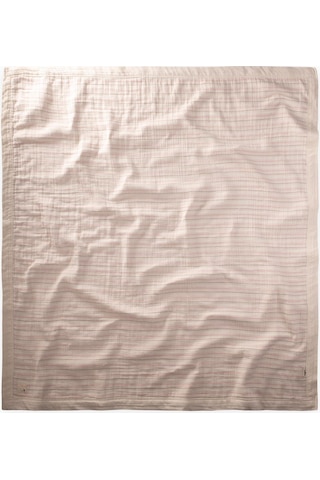 Kalın Biyeli Çift Kat Ham Battaniye 85x90 Cm Kiremit Çizgili Kiremit