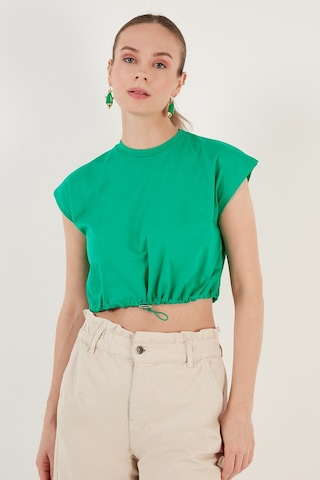Lela Bisiklet Yaka % 100 Pamuk Crop Bayan T Shirt 5865587 Benetton