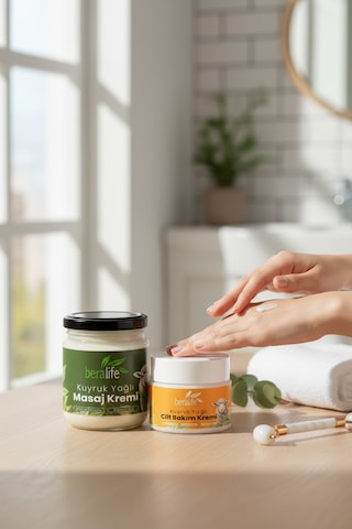 Beralife Kuyruk Yağlı Masaj Kremi 210 ML + Kuyruk Yağlı Cilt Bakım Kremi 50 ML