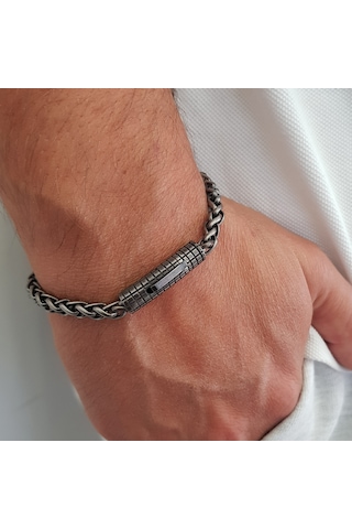 Chavin 5.5 Mm. Retro 316 L Çelik Erkek Bileklik Ep03 Siyah