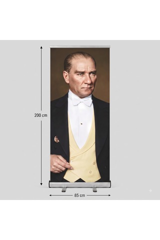 Atatürk Poster Baskılı Roll Up Banner 85x200cm No:4 Diğer