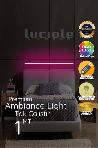 Led Abajur Işık Uzaktan Kumandalı Rgb 4 Animasyon 16 Renk