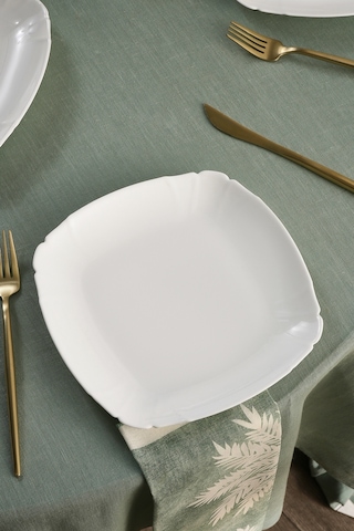 Karaca Tonny 6 Parça Opal Pasta Takımı Beyaz 19 Cm Şeffaf
