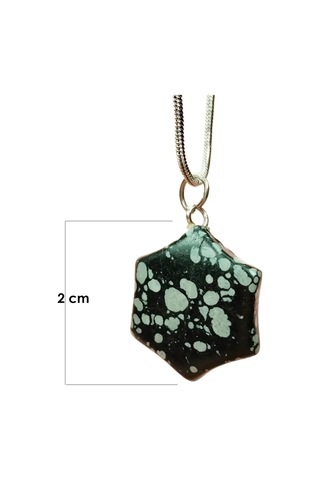 Tedar Obsidyen Doğal Taşı Zincirli El Yapımı Kolye Uç: 2 Cm Zincir: 20 Cm Kutulu Mudanis Najmaddin Diğer