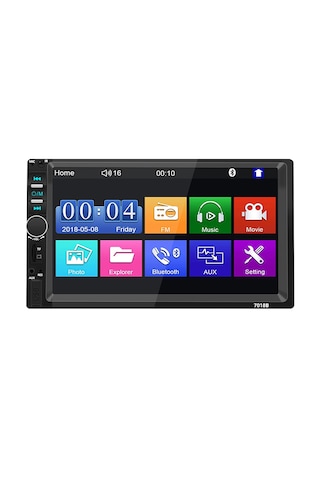7 İnç Double Din Dokunmatik Ekranlı Bluetooth / Mirror Link / Usb / Fm Destekli Oto Multimedya Teyp Arka Kamera 7"