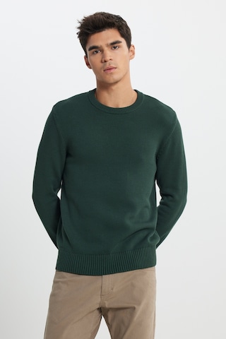 Regular Fit Normal Kesim Haki Triko Kazak L242474801 Haki