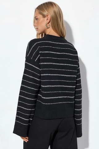 Hiccup Vıorna Çizgili Bisiklet Yaka Sweatshirt Siyah