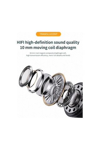 Novahub Tm10 Kablosuz Bluetooth Kulaklık: Şeffaf Kapaklı, 5.3 Bt, 13mm Hoparlör, 5 Saat Müzik Süresi, Siyah