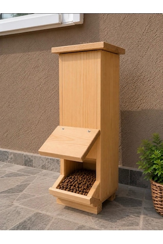 Kedi Mamalığı İç Ve Dış Mekan Ahşap 50x20x20 Cm Su Yalıtımlı
