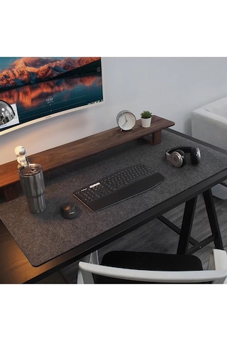 Mouse Ped Çalışma Masası Düzenleyici Koyu Gri Keçe Mat 90x48 Cm A9
