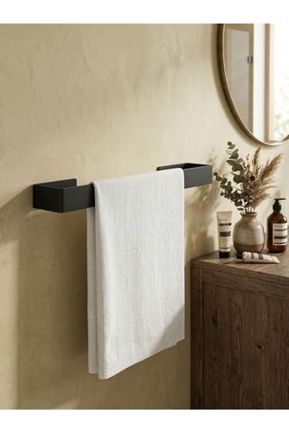 40 Cm Yapışkanlı Havlu Askısı Metal Havluluk Delmeden Montaj Banyo Havlu Askılığı Mutfak Havlu Tutucu Lavabo Yanı Havlu Askısı Siyah Duvar Havluluk Siyah Diğer
