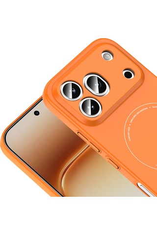 Honor 600 Pro 5g Kılıf M-safe Şarj Özellikli Kamera Korumalı Sert Pc Elio Kapak Turuncu