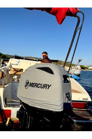 Tekne Motor Kılıfı Dıştan Takma Marin Deri Mercury 50 Hp