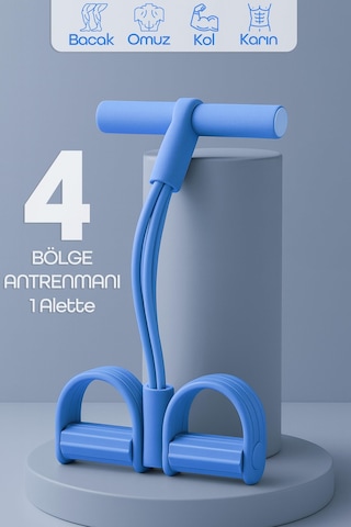 Body Trimmer Mekik Kürek Çekme Bel İnceltme Aleti Evde Spor Lastikli Egzersiz Lastiği Mavi