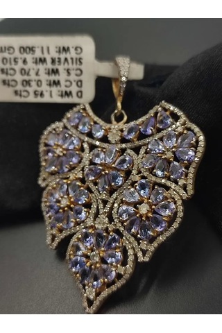 Tanzanit Taşı Elmas Kolye Ucu 212