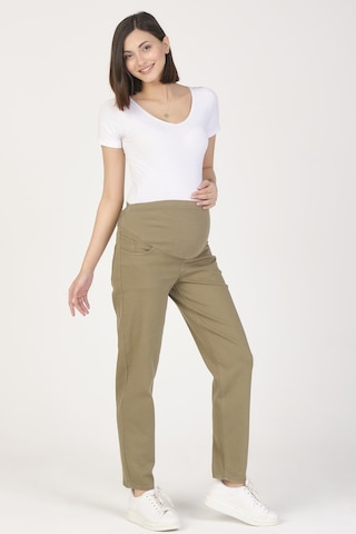 Busa Hamile Mom Fit Kot Pantolon Haki-haki