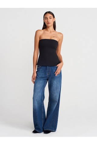 Dilvin 31860 Straplez Top-siyah Siyah