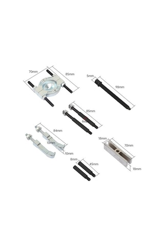 9 Parçalı Yüksek Mukavemetli Metal Rulman Sökme Aleti 0650 Alet Takım Yok