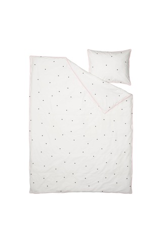 Ikea Vankrets Tek Kişilik Nevresim Takımı 150 X 200 Cm Beyaz - Siyah - Pembe Çok Renkli