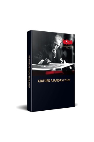 2026 Atatu Rk Ciltli Ajanda Ve Müzikli Ve Kristal Portre Açık Gri