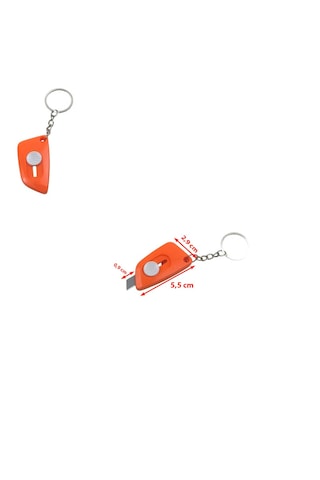 Turuncu Minik Maket Bıçağı Anahtarlık 1 Adet Ebat: 5,5 Cm X 2,9 Cm, Bıçak Boyut: 0,9 Cm X 0,9 Cm