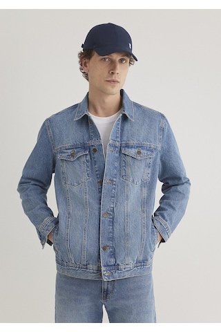 Mavi - Drake Classic Denim Puslu Indigo Mavi Jean Ceket 010143-89136 Koyu Mavi