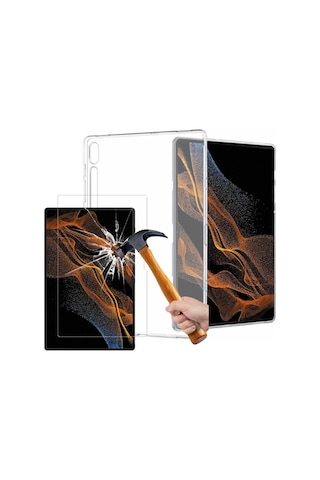 Samsung Galaxy Tab S7 Fe Sm-t737 / T736 / T733 / T730 12.4 Inç Silikon Kılıf + Nano Ekran Koruyucu