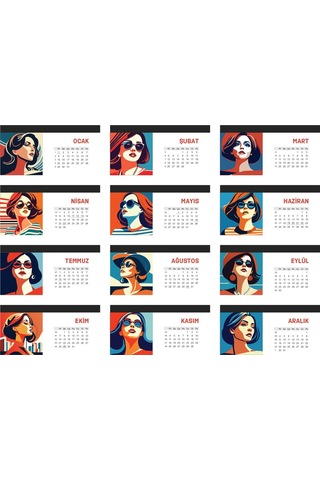 Kadın Temalı Poster Masaüstü Takvimi-2218