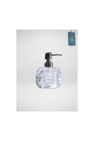Chacha Home Luxury Glamour Opulans Geometrik Kristal Tasarım Akrilik Sıvı El Sabunu Şişesi, Banyo Aksesuarı Beyaz