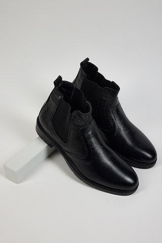 Tonny Black Erkek Siyah Tonny Black Rahat Kalıp Hakiki Deri Erkek Bot