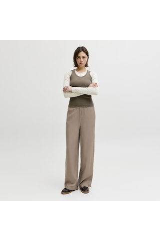 Jack & Jones Kadin Beli Lastikli Baglama Detayli Pantolon - Sigrid - 12289009 Feather Gray