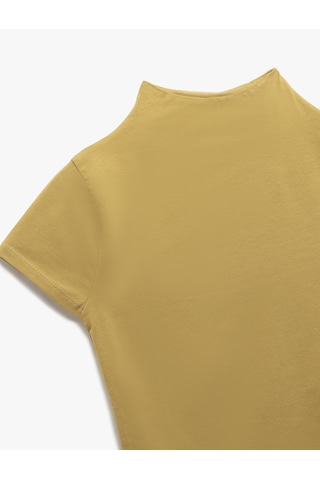 Koton Pamuklu Slim Fit Kısa Kollu Dik Yaka Tişört Ada Çayı 5sak50357ek Açık Yeşil