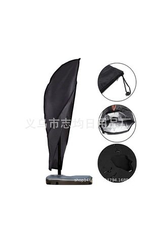 Geeksen Siyah Dış Mekan Şemsiyesi Kılıfı: Toz Ve Su Geçirmez Gümüşlü Kumaş Güneş Engeli Koruyucu Kılıf