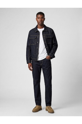 Koton Uzun Kollu Cepli Düğmeli Oversize Jean Gömlek Ceket Koyu İndigo 6sam50060nd
