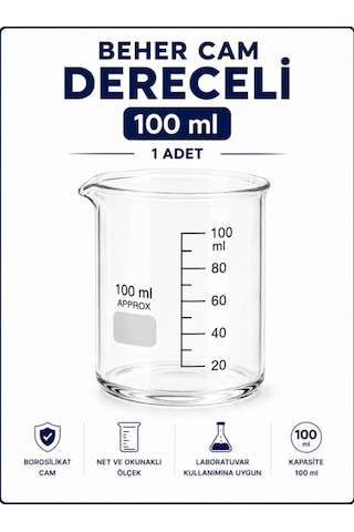 Beher Cam Dereceli 100 Ml 1 Adet