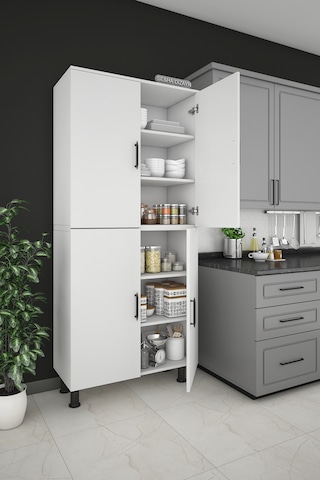 Çok Amaçlı Dolap 70 Cm Banyo Mutfak Dolap Parlak Beyaz