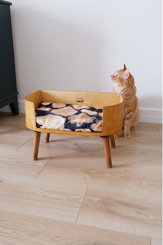 Huncar Kedi Evi Ahşap Doğal Dekoratif