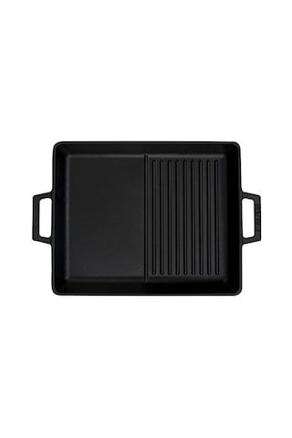 Metal Döküm Izgara Tava, 26x32 Cm Boyutunda Ve Siyah Renk 14 Cm